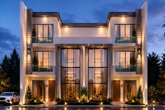create modern 3d house model, reno, exterior design, luxury house, modern villa