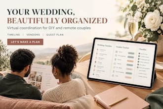 coordinate your virtual wedding and create a stress free day plan for your event