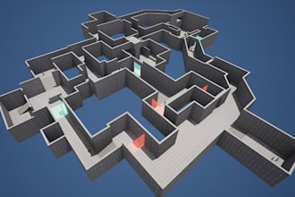 create custom 3d game map, game environment, level design and map blockout