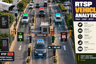 develop rtsp vehicle tracking detection counting and anpr computer vision