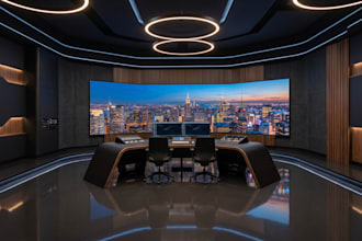 design aesthetic and proffessional zoom virtual background