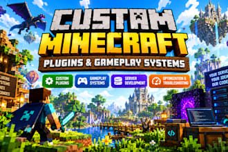 develop custom minecraft plugins, gameplay system, minecraft server optimization