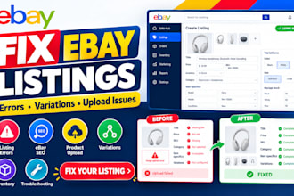fix and optimize ebay product errors ebay listing, defects and upload issues