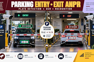 develop parking entry exit anpr license plate detection and recognition