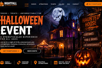 design squarespace halloween event website ticket registration booking  website