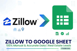 do zillow data entry, realtor, redfin leads to google sheet