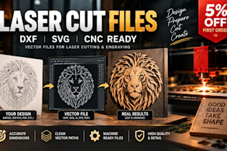 create laser cutting dxf svg files for cnc engraving and production
