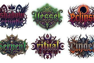 create gothic metal, occult metal and dark band logo