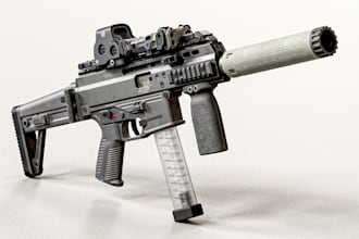 create realistic 3d game ready weapons with pbr textures