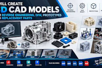 create 3d cad models for reverse engineering dfm prototypes and replacement part