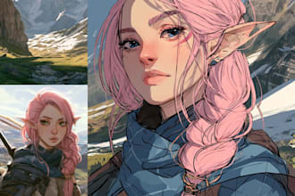draw anime, realistic portrait or dnd character