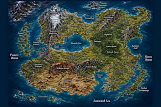 do fantasy world map illustration rpg hand drawn map book map cartography novel