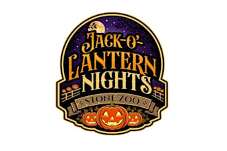 design a spooky jack o lantern, halloween and zoo event logo