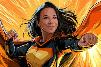 turn yourself a superhero character illustration