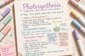 make aesthetic handwritten study notes with diagrams