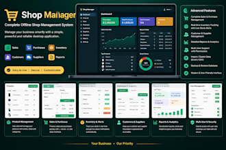develop offline shop management system for sales and inventory