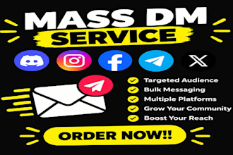 send instagram mass dm discord dm  facebook mass dm telegram dm twitter mass dm