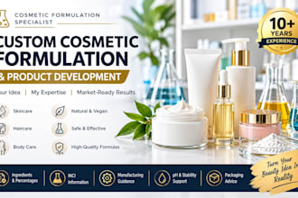 develop custom cosmetic  formulation and product development