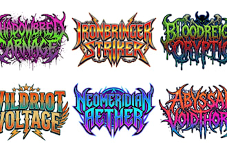 create heavy metal, death metal deathcore and rock band logo