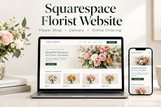 design or redesign squarespace florist website for flower shops and delivery