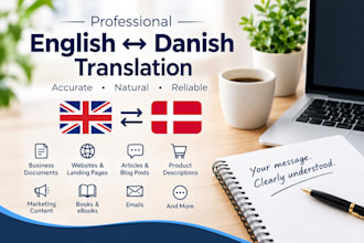 professionally translate english to danish or danish to english