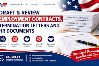 draft and review employment contracts, termination letters and HR documents