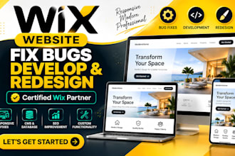 fix wix website bugs, wix website development, wix redesign, wix development