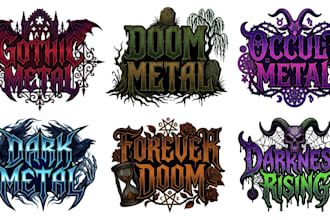 create gothic metal, doom metal, occult and dark metal logo