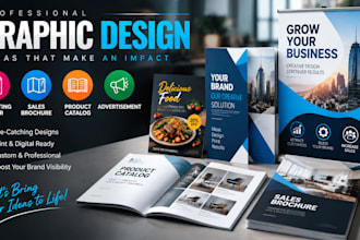 design marketing flyer, sales brochure, product catalog and advertisement
