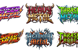 design speed metal, heavy metal, thrash metal band logo