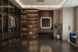 design ikea pax wardrobe storage, cabinetry and walk in closet with 3d render