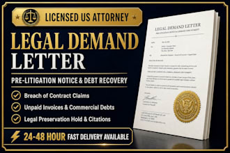 draft a powerful legal demand letter as a licensed US attorney