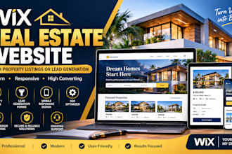 design a wix real estate website with property listings and lead generation