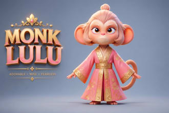 design 3d stylized cute cartoon character, mascot model, 3d toy animation
