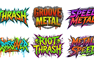 create thrash metal, groove metal, speed, heavy metal logo