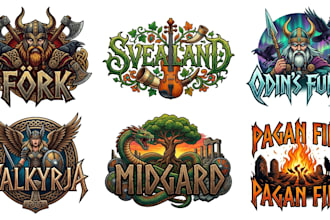 create viking metal, folk metal, pagan metal, nordic logo