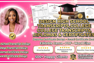 design high school transcript college transcript diploma certificate and awards