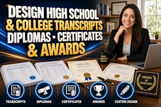 design high school transcript college transcript diploma certificate and awards