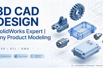 create solidworks 3d model for 3d printing, stl, step files