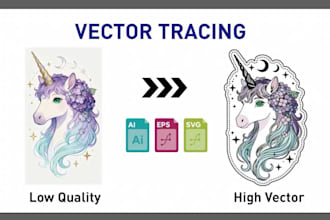vector trace, recreate, or vectorize your logo and image to high resolution