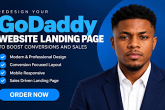 redesign your godaddy website landing page  to boost conversions and sales
