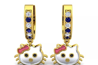 cute kids earring 3d stl file for jewelry making