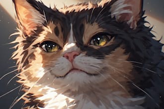 do a custom pet portrait, dog portrait, cat portrait