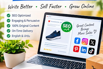 write SEO product descriptions and social media captions