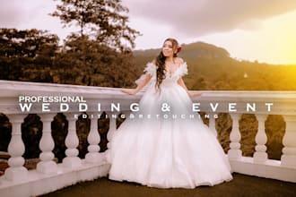 do wedding photo retouching and event image editing