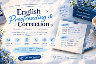 proofread and correct your english grammar and spelling