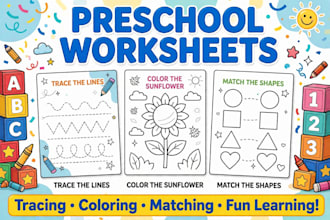 create preschool tracing and coloring worksheets