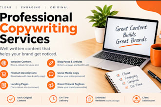 do copywriting, product description, web content designing