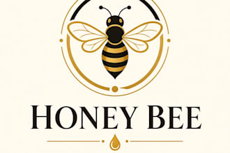 design a premium honey bee logo for your honey, organic and beekeeping brand