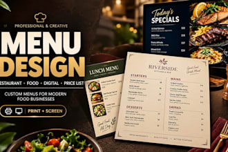 do menu design, food menu, restaurant menu design, digital menu board price list